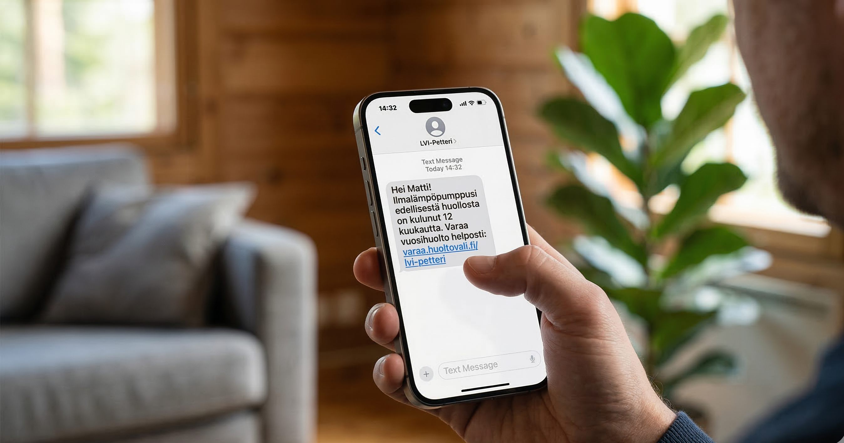Asiakas saa SMS-muistutuksen huollon ajankohdasta
