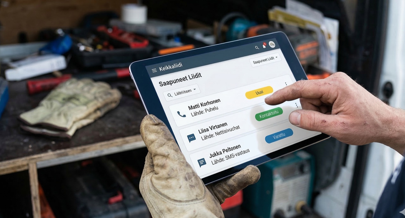Keikkaliidi-sovellus tabletilla kenttätyössä